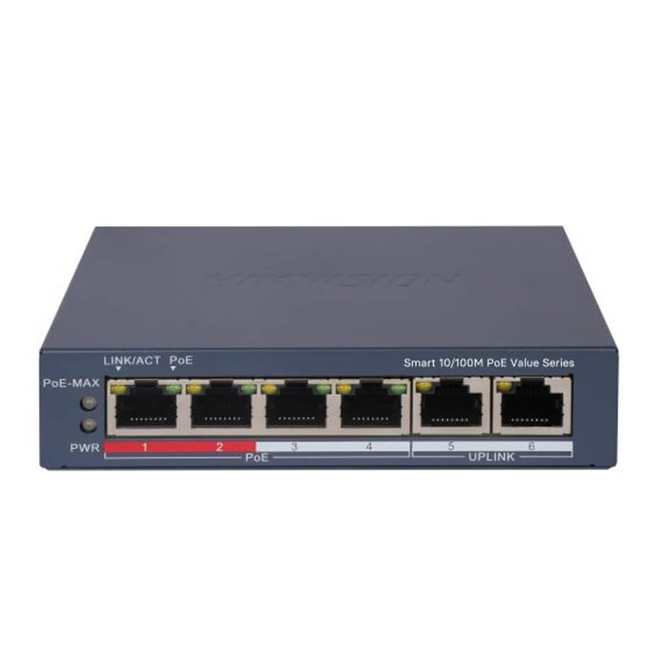 4-Port FE Smart PoE Switch HIKVISION DS-3E1106P-EI/M